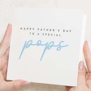 Fathers Day Card for Pops, Fathers Day Card for Him, Fathers Day Card from Daughter, Special Pops Card, Simple Fathers Day Card