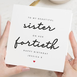 Cadeaux 40e anniversaire pour femme, cadeau 40e anniversaire soeur, carte 40e anniversaire pour soeur, cadeau 40e anniversaire soeur, quarantième anniversaire soeur