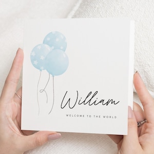 Herzlichen Glückwunsch neue Baby Jungen Karte, Willkommen im Welt Baby Boy, personalisierte neue Baby Karte, Freund Schwangerschaftskarte, Willkommen neuen Baby Jungen