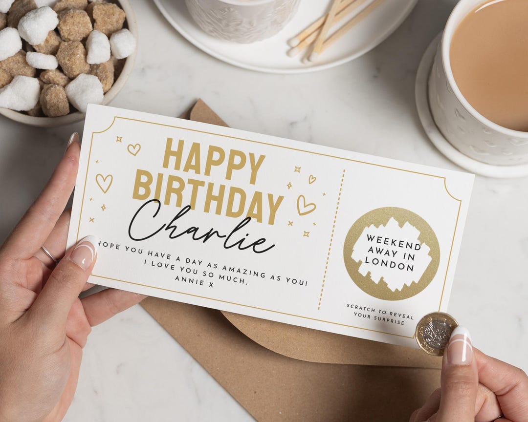 Golden Ticket Scratch-Off Cards With Envelopes, Scratch & Reveal Surprise Ticket For Writing Your Own Special For Birthday, Girlfriends, Wives,Halloween,Christmas Valentine's Day Mother Day Gift Card | SHEIN