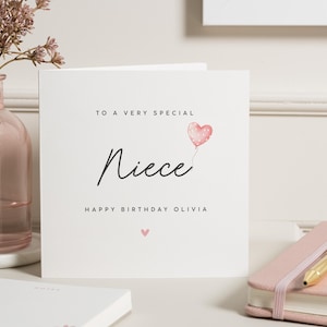 Verjaardagskaart nichtje, gepersonaliseerde nichtje verjaardagskaart, verjaardagskaart voor nichtje, bloemen verjaardag nichtje, speciaal nichtje verjaardagscadeau voor haar