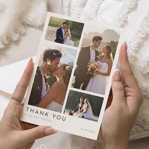 Cartes de remerciement personnalisées pour mariage, Cartes de remerciement avec photo de mariage, Cartes de remerciement pliées, Cartes postales, Cartes de remerciement pour mariage, Simples