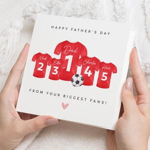 Biglietto per la festa del papà, biglietto personalizzato per la festa del papà, biglietto con maglietta da calcio, biglietto per la festa del papà per bambini, biglietto per papà, regalo per la festa del papà