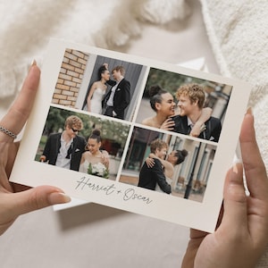 Hochzeitsfoto-Dankeskarten, Multi Foto-Dankeskarten, gefaltete Dankeskarten, Postkarte Dankeskarten Landschaft, personalisiert