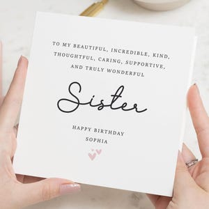 Tarjeta de cumpleaños personalizada para hermana, increíble tarjeta de cumpleaños para hermana, tarjeta de cumpleaños para hermana, regalo de cumpleaños para hermana, hermana especial, tarjeta linda