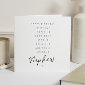Tarjeta de cumpleaños para sobrino, tarjeta de cumpleaños para sobrino, tarjetas de feliz cumpleaños para sobrino, regalo de cumpleaños para sobrino, tarjeta de cumpleaños personalizada para sobrino