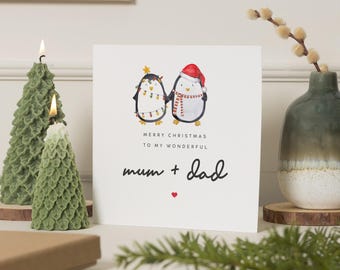 Lustige Weihnachtskarte Für Mama Und Papa – Mit „Happy Christmas“ Innentext | Maße 15,2 X 17,8 Cm
