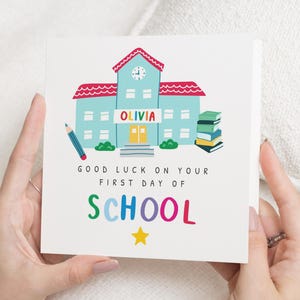 Biglietto di auguri per la scuola, biglietto per il primo giorno di scuola, biglietto di auguri personalizzato, biglietto di auguri per bambini, biglietto scolastico per bambina