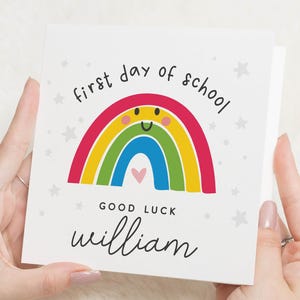 Primeiro dia de aula Boa sorte, presente personalizado de primeiro dia de aula, feliz primeiro dia de aula, filha de volta às aulas, para filho