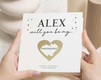 Will You Be My Groomsman Card, Scratch to Reveal Card, Personalised Groomsman Proposal Card, Wedding Party Card, Groomsmen Cards