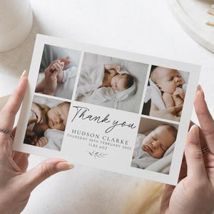 Cartes de remerciement pliées, Cartes de remerciement personnalisées Nouveau bébé, Cartes de remerciement avec photo de bébé, Cartes de remerciement de carte postale, Notes de remerciement