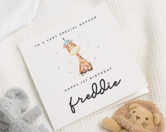 Nephew 1st Birthday Card, 1st Birthday Card For Nephew, 1st Birthday Card Boy, First Birthday Card Nephew, Nephew First Birthday Card, Gift
