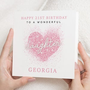 Tarjeta de cumpleaños número 21 para hija, tarjeta de cumpleaños especial para hija, regalo de cumpleaños para hija, regalo de cumpleaños para hija, tarjeta número 21