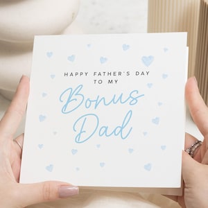 Fathers Day Card for Bonus Dad, Step Dad Fathers Day Card, Fathers Day Card for Him, Fathers Day Card from Daughter, Simple Fathers Day Card