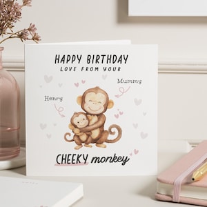 Geburtstagskarte Mama von Jungen, frecher Affe Geburtstagskarte, Geburtstagsgeschenk für Mama, Mama Geburtstagskarten, von Ihrem frechen Affen, Mama
