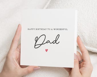 Dad Birthday Card, Happy Birthday Dad Card, Birthday Card For Dad, Dad Birthday Card From Daughter, From Son, Dad Birthday Gift, For Him