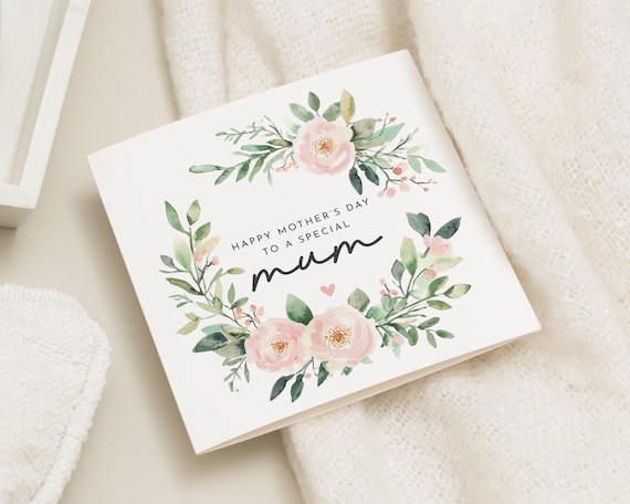 UK Greetings Biglietto Festa Della Mamma Da Entrambi - Motivo Floreale Rosa Con Dettagli In Rilievo E Lamina Argento, 149x229 Mm