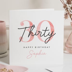 Carte 30e anniversaire ami, carte 30e anniversaire fille, cadeau 30e anniversaire pour femme, carte 30e anniversaire pour soeur, elle, meilleur ami