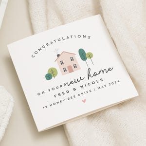 Leuke housewarmingkaart, leuke gefeliciteerd nieuwe thuiskaart, housewarmingcadeau voor vrienden, nieuwe herinneringen, gepersonaliseerde nieuwe thuiskaart