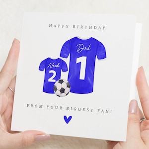 Carte d'anniversaire pour papa, carte d'anniversaire de football personnalisée, carte d'anniversaire de fils, carte d'anniversaire de papa, carte de maillot de football