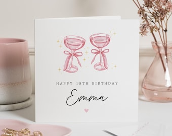 Personalised 18th Birthday Card Girl, 18th Birthday Card For Daughter, 18th Birthday Gift Granddaughter, Eighteenth Birthday, Milestone Card