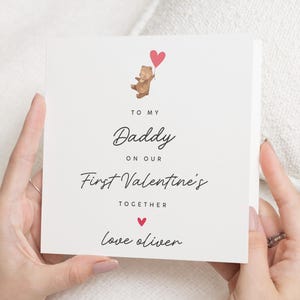 Papa's eerste valentijnskaart As My Daddy, gepersonaliseerd valentijnscadeau voor papa, baby Valentijnsdagkaart voor papa, Happy Valentines Day