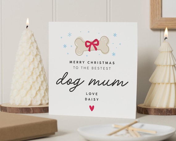 Dog Mum Christmas Card, Christmas Card From The Dog, Dog To Mum Christmas Card, Merry Christmas From The Dog, Dog Mum Gift, From Dogs