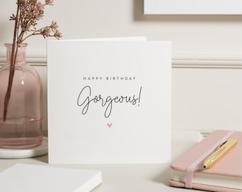 Birthday Card for Her, Happy Birthday Card, Birthday Card for Friend, Birthday Card for Women, Simple Birthday Card