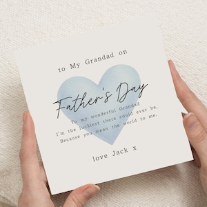 Fathers Day Card for Grandad, Grandad Fathers Day Card, Card from Grandchild, Personalised Fathers Day Card, Card for Him