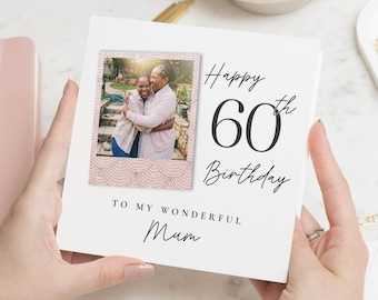 60th Birthday Card for Mum, Mum 60th Birthday Card, Personalised Photo Birthday Card, Birthday Card for Mum, 60th Card for Her