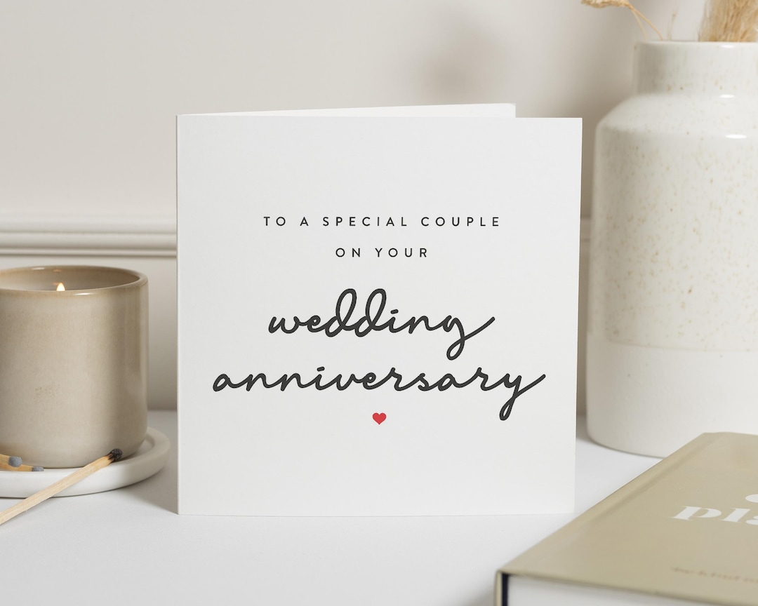Wedding Anniversary Card, Anniversary Card for Couple, Happy ...