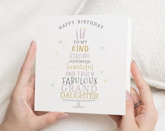 Birthday Card for Granddaughter, Granddaughter Birthday Card, Birthday Card for Her, Fabulous Granddaughter Card, Cute Birthday Card