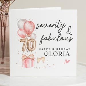 70er Geburtstagskarte, personalisierte 70er Geburtstagskarte für Mama, Frauen 70er Geburtstagskarte, 70er Geburtstagsgeschenk für sie, siebziger Geburtstagskarte