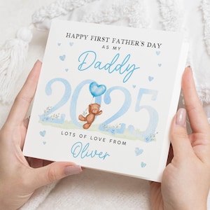 Primo biglietto per la festa del papà da bambino, biglietto per la festa del papà per papà, biglietto personalizzato per la festa del papà, biglietto con orsetto carino, biglietto per la festa del papà 2025