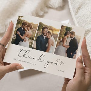 Cartes postales de remerciement pour mariage, Cartes de remerciement de mariage personnalisées avec photo, Cartes de remerciement modernes pour mariage, Cartes de remerciement simples pour mariage