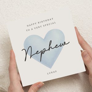 Carte d'anniversaire pour neveu, carte d'anniversaire personnalisée pour neveu, carte d'anniversaire pour garçon, carte spéciale neveu, carte de visite personnalisée
