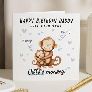 Papa Geburtstagskarte, von Ihrem kleinen Affen, süße Geburtstagskarte für Papa, Papa Geburtstagsgeschenk, Papa Geburtstagsgeschenk für ihn, von Baby, Kind