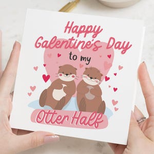 Galentines Tageskarte, Galentineskarte für Bestie, Galentinesgeschenk, Freund Galentineskarte, Otter-halber Freundkarte, Galentinestag, Valentinstag