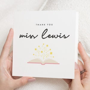 Eenvoudige lerarenbedankkaart, gepersonaliseerde lerarenkaart, bedankkaart voor leraar, cadeau einde school, cadeau leraar voor einde schooljaar
