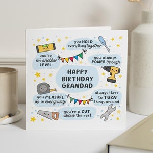 Carte d'anniversaire pour grand-père, carte de joyeux anniversaire grand-père, carte d'anniversaire pour lui, jolie carte d'anniversaire de grand-père, carte d'anniversaire sur le thème de l'outil
