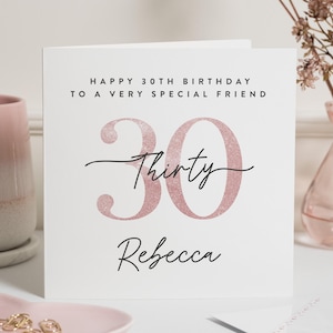 Carte personnalisée pour 30e anniversaire d'un ami, 30e anniversaire d'un ami, cadeau de 30e anniversaire pour un ami, carte de 30e anniversaire pour soeur, pour elle