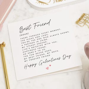 Carte Galentines pour meilleur ami, cadeau Galentines, carte Saint-Valentin, carte Galentines pour ami, carte Bestie, Saint-Valentin