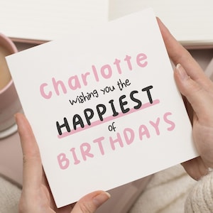 Verjaardagskaart vriend, gelukkigste verjaardagskaart, verjaardagskaart bestie, verjaardagscadeau voor vriend, voor haar, gepersonaliseerde vrouw verjaardagskaart