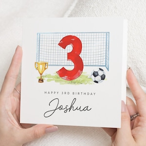 Carte de football 4e anniversaire pour garçon, 3e anniversaire de fils de garçon, cadeau de troisième anniversaire pour petit garçon, cadeau de 3e anniversaire, cadeau de football