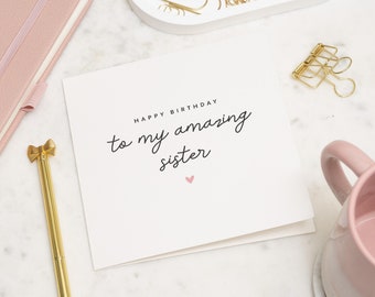 Personalised Sister Birthday Card, Amazing Sister Birthday Card, Birthday Card For Sister, Birthday Gift Sister, Special Sister, Cute Card