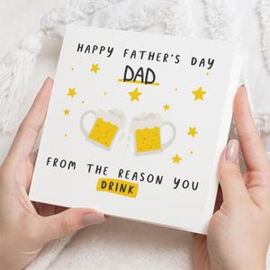 Funny Fathers Day Card, Fathers Day Card for Dad, Fathers Day Card from Kids, Beer Card for Dad, Fathers Day Card for Him