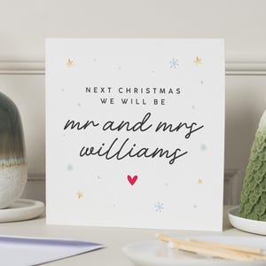 Verlobte letzte Weihnachtskarte, fast Ehemann Weihnachtskarte, letzte Weihnachten als mein Verlobter, für Verlobte, nächstes Weihnachten bist du mein Ehemann