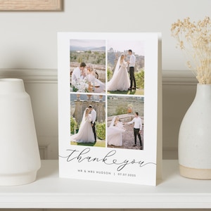 Multi-Foto-Hochzeits-Dankeskarten mit Foto, personalisierte Dankeskarten-Hochzeit, bearbeitbare Dankeskarten, Postkarten-Dankesschön-Karten