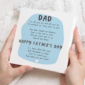 Carte de fête des pères pour papa, carte de fête des pères heureuse, carte pour lui, carte de poème de papa, jolie carte de fête des pères, carte personnalisée pour papa image 1