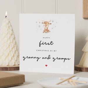 Carte de premier Noël en tant que grands-parents, carte de Noël de grand-mère et grand-père, 1er carte de Noël de grands-parents, grands-parents et grand-père, grand-père et grand-père